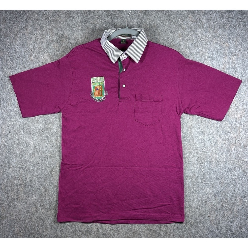 Vintage Cross Creek Polo Shirt Jazz Sports Cars Made USA Pink Medium